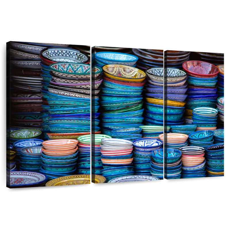 Poterie marocaine colorée Senne, H 48 po x l 74 po