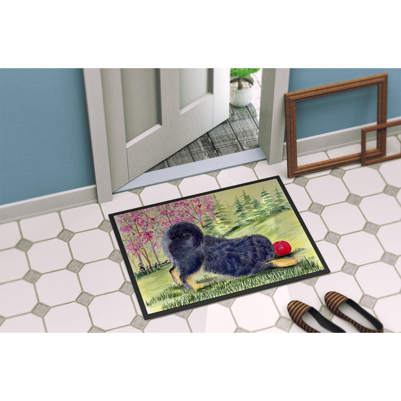 Tapis de porte d’intérieur anti-dérapant tibétain, Rectangle 2 pi x 3 pi