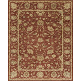 Essence Hand Knotted Wool Area Rug in Red