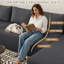 Canapé modulaire surdimensionné de 160 po en tissu désossé avec méridienne, siège modulaire en forme de U en velours côtelé et assise profonde, canapé confortable pour le salon, aucun assemblage requis-907535945