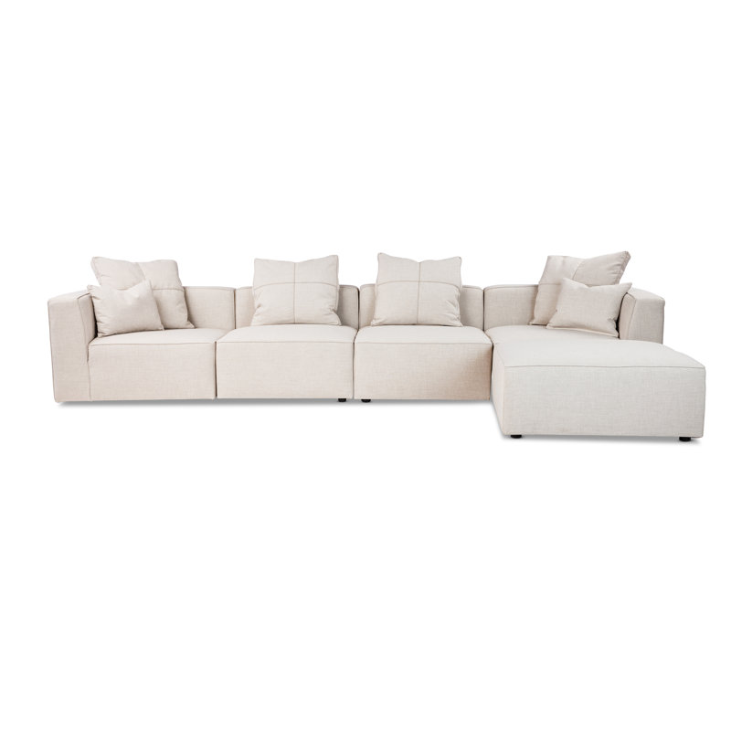 Canapé modulaire réversible de 152 po de largeur et méridienne Del, Napa tempête chenille