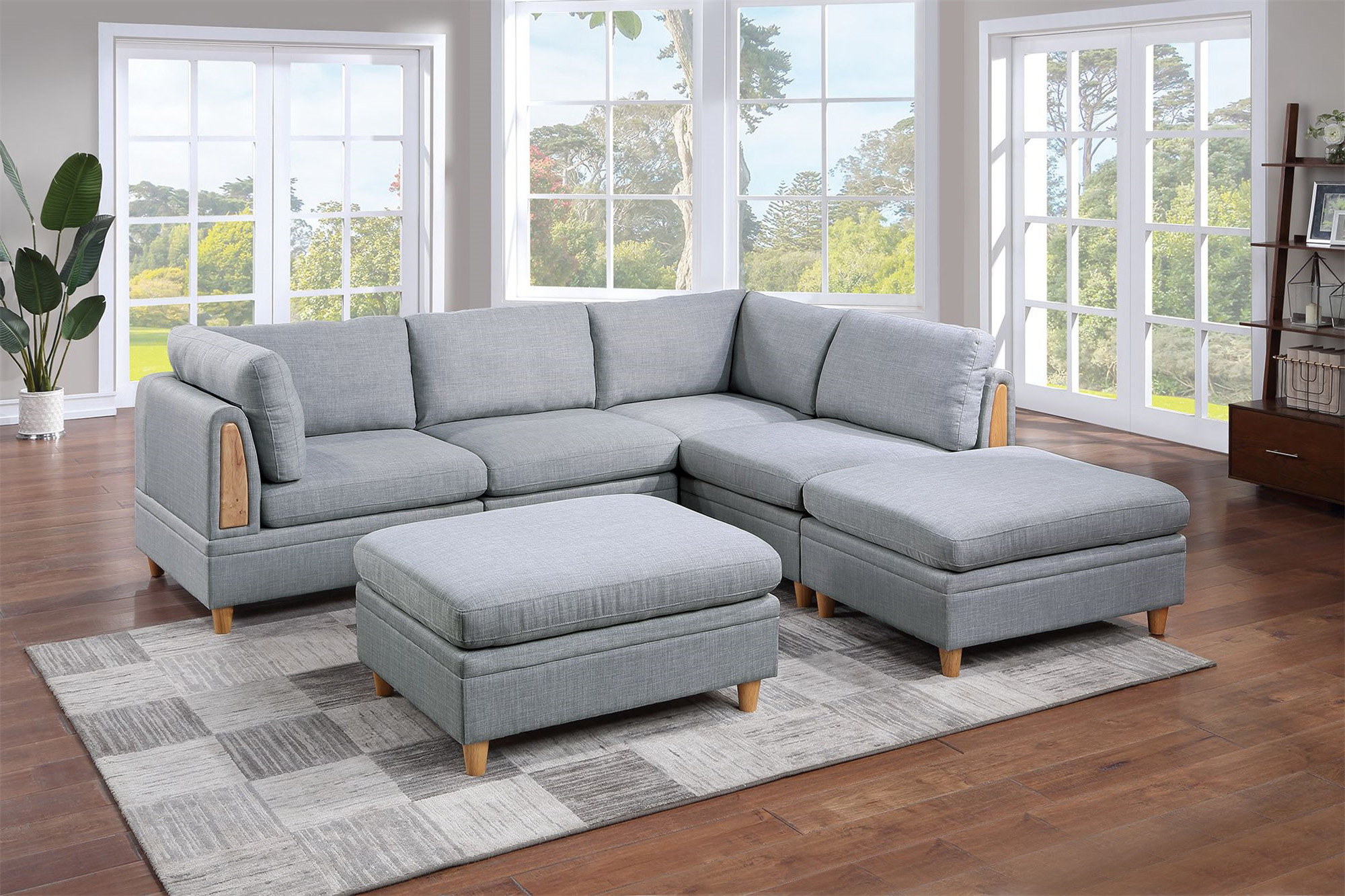 Latitude Run® Living Room Furniture 6Pc Modular Sofa Set Light Grey ...