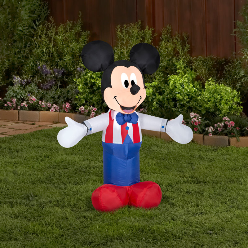 3.5 ft Tall Patriotic Mickey Mouse Inflatable Decoration