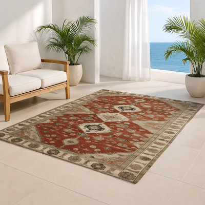 Overdyed Beige Indoor and Outdoor Area Rug