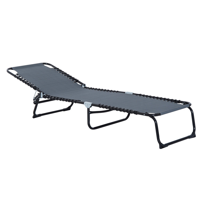 Chaise longue de piscine pliante, Gris foncé, 1