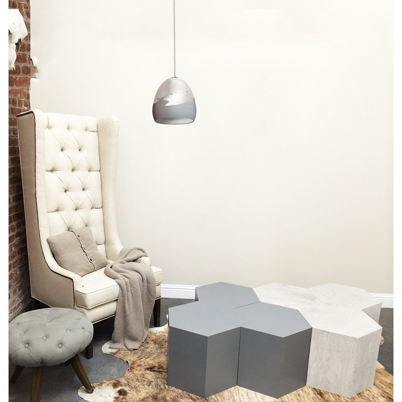 Ombre 1 - Light Pendant, Nickel, Matte Gray/Silver