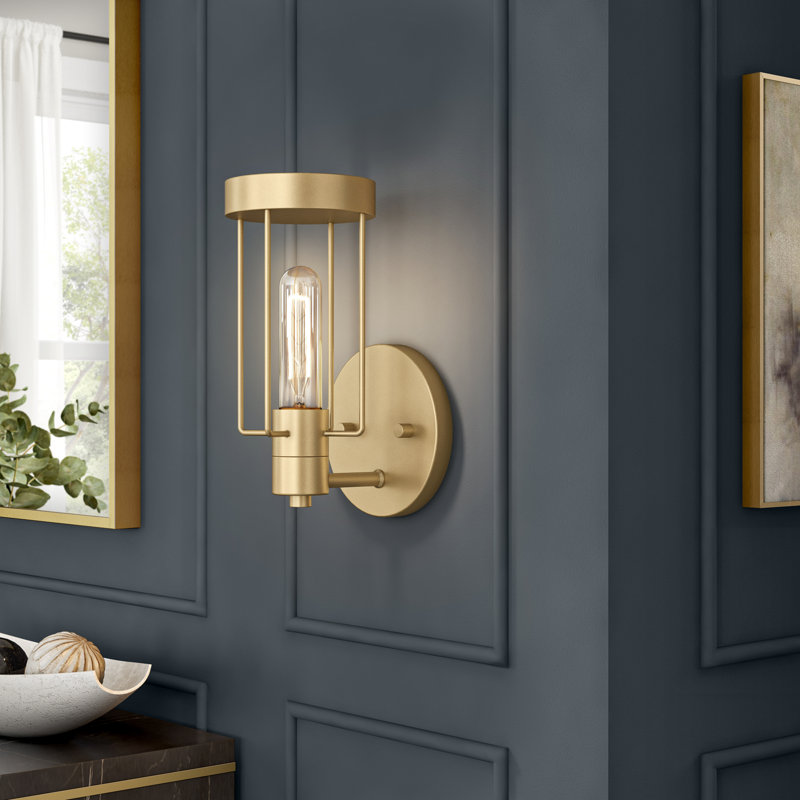 Mikels Steel Flush Mounted Sconce, Golden Mist