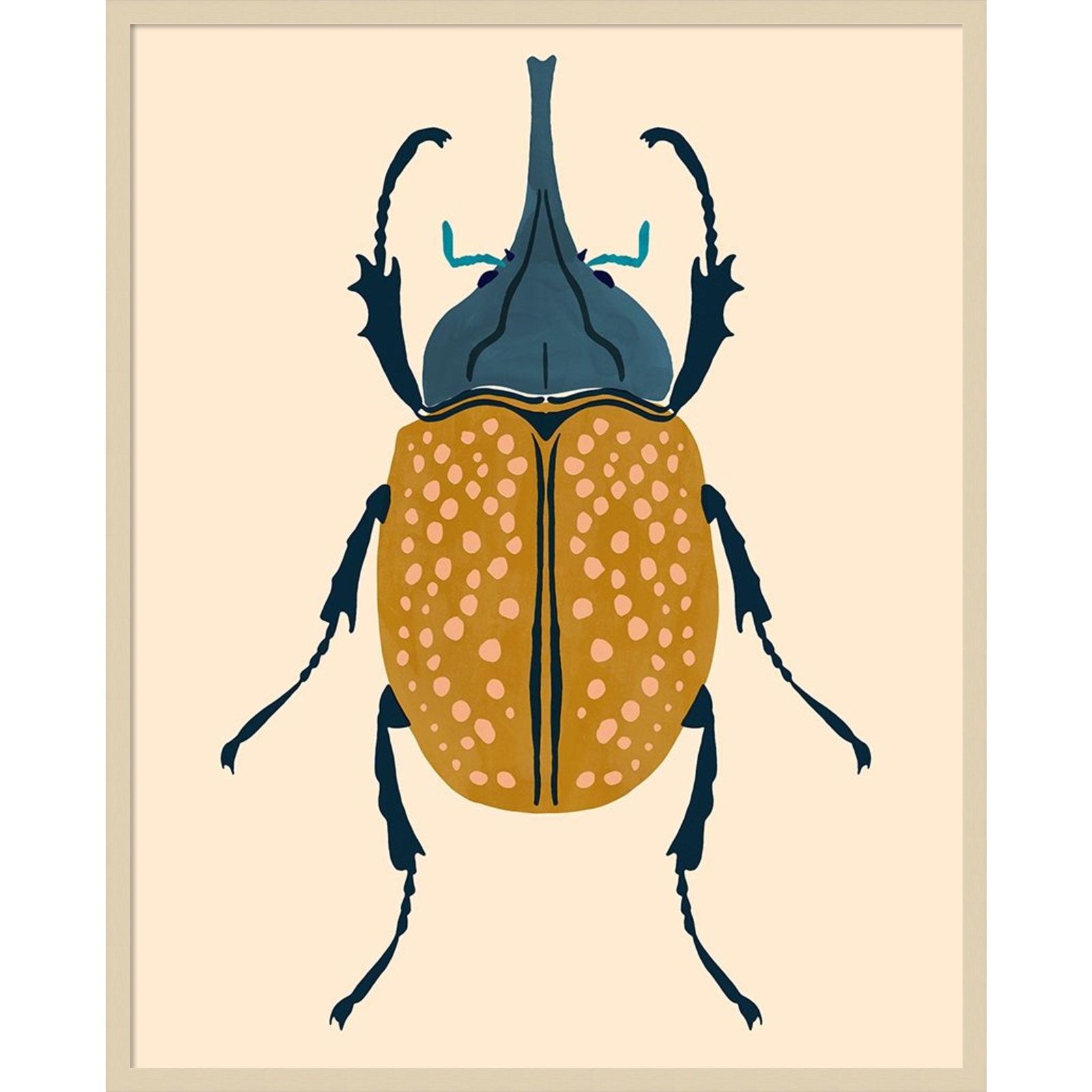 Farwell Beetle Bug II Framed On Paper by Farwell Print, Brown, 41" H x 33" W x 1" D