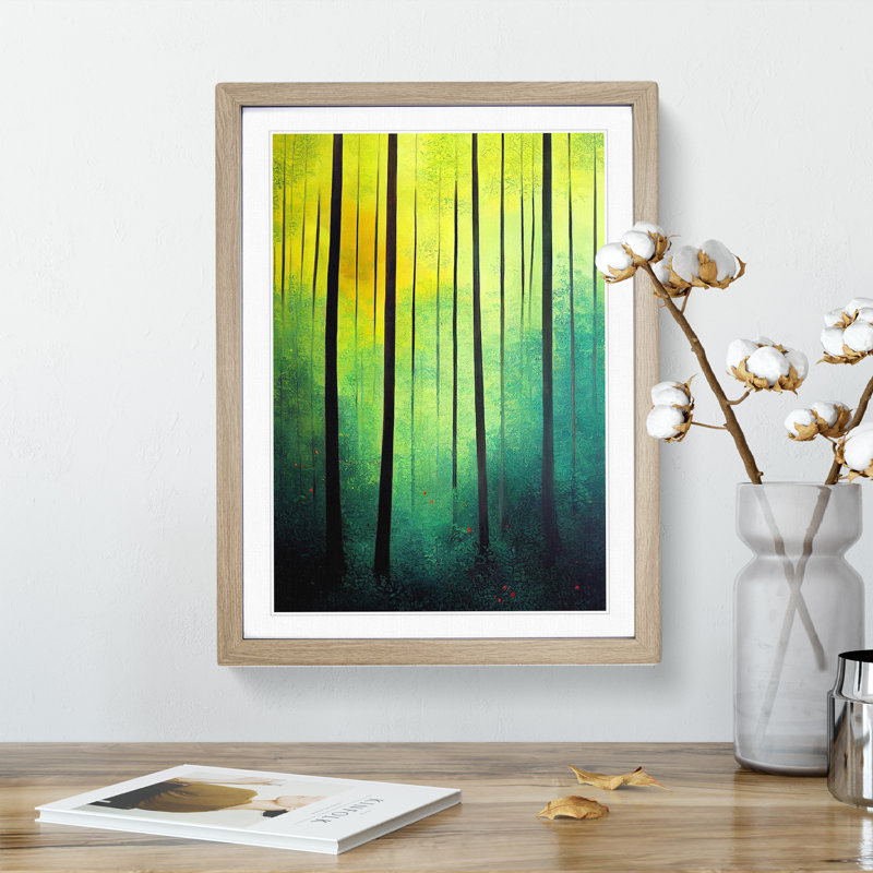 Forest No.2 - Single Picture Frame Painting, 64cm H x 46cm W x 2cm D, Oak
