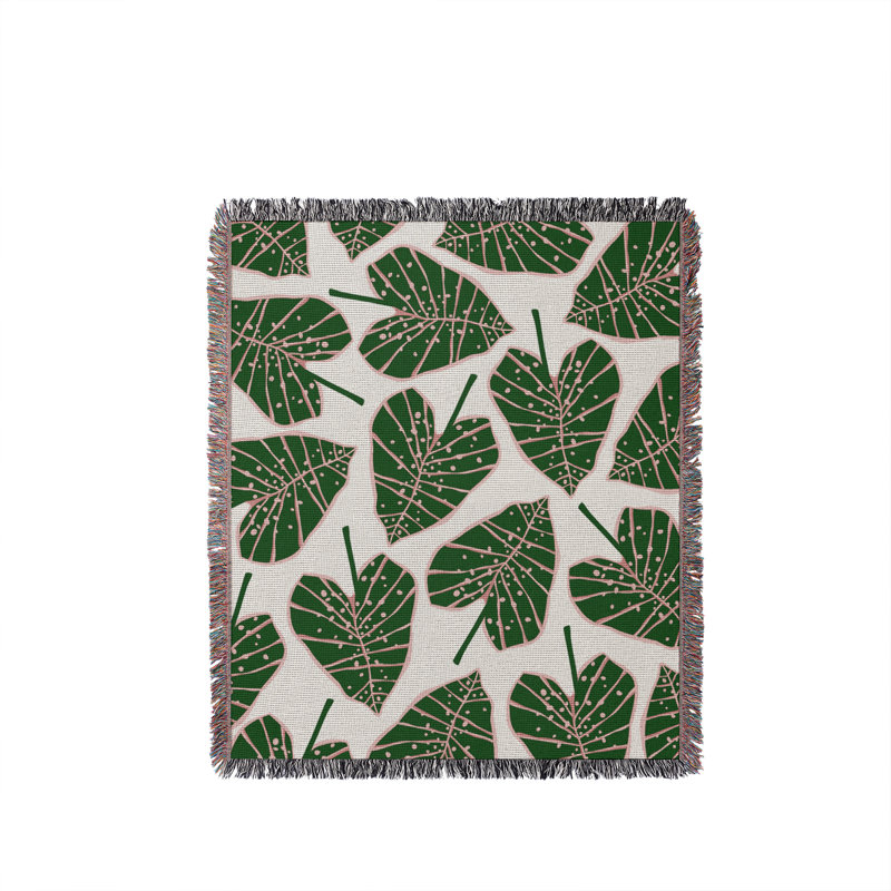 Jeté en coton Caladium, 50 x 70, Vert