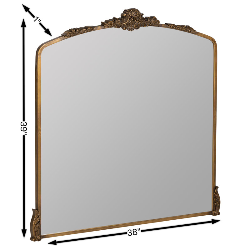 Adeline Arch Metal Mirror, 39" x 37.75", Antique Bronze