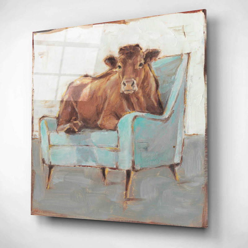 «Moo-ving In IV» par Ethan Harper, art mural en verre acrylique, H 12 po x l 12 po x P 0,12 po