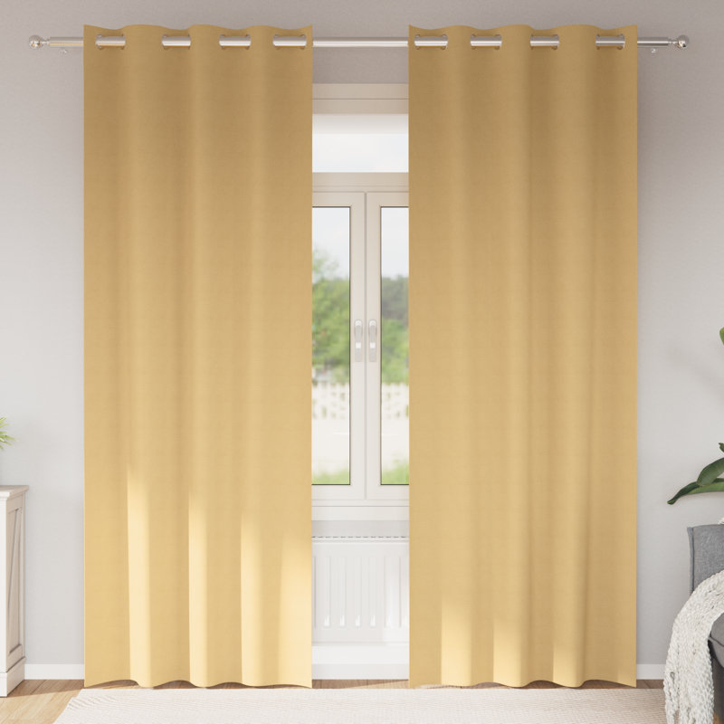 Tacorian Curtain Pair, Beige, 140cm Width x 260cm Drop