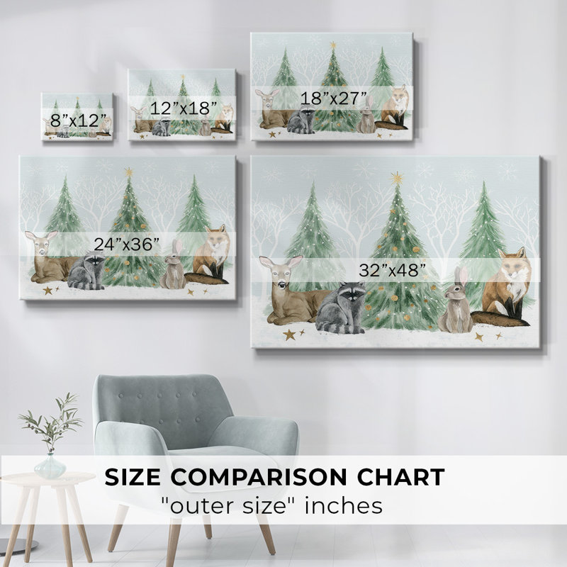 Noël dans la forêt, collection A, H 8 po x l 12 po x P 1,5 po