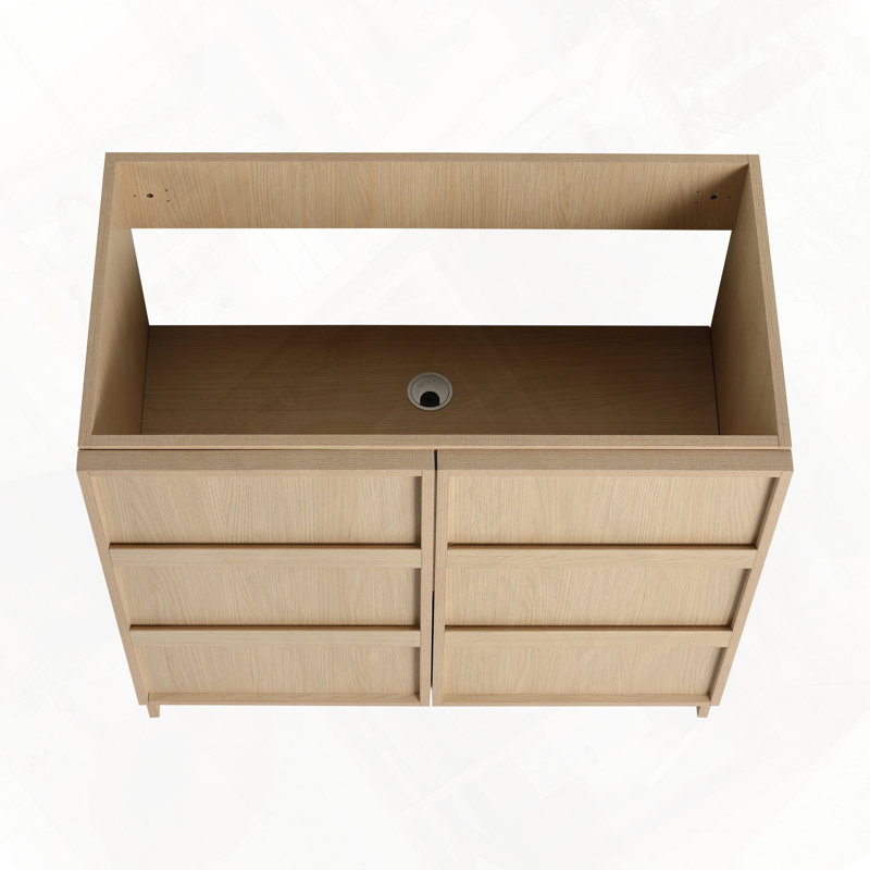 Meuble-lavabo autoportant avec 2 portes d'armoire à fermeture douce