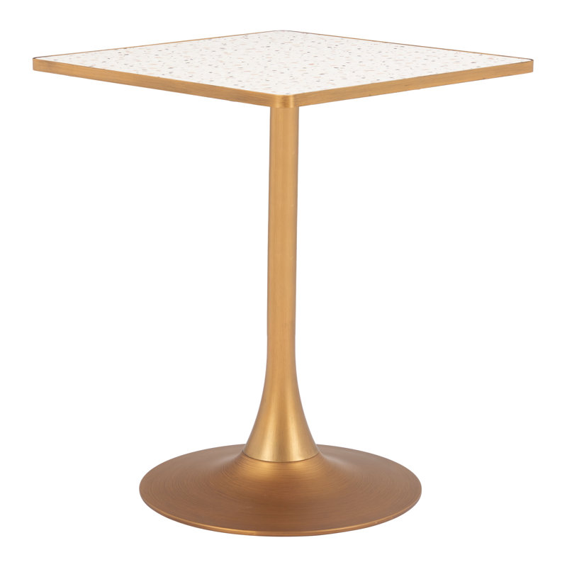 Table bistro bistro moderne, Doré, Beige
