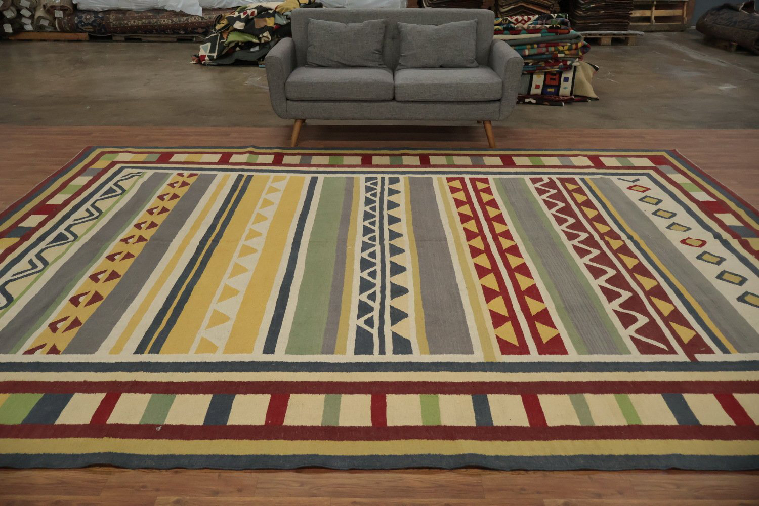 Maria Killam Rug Dakota Fields Large Kilim Area Rug 10x13 with Vivid Colours and Modern ...