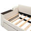 Lit de jour beige avec structure solide et lit gigogne beige