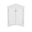 Armoire de rangement blanche triangulaire avec tablettes réglables, unité de plancher autoportante pour la maison et la cuisine
