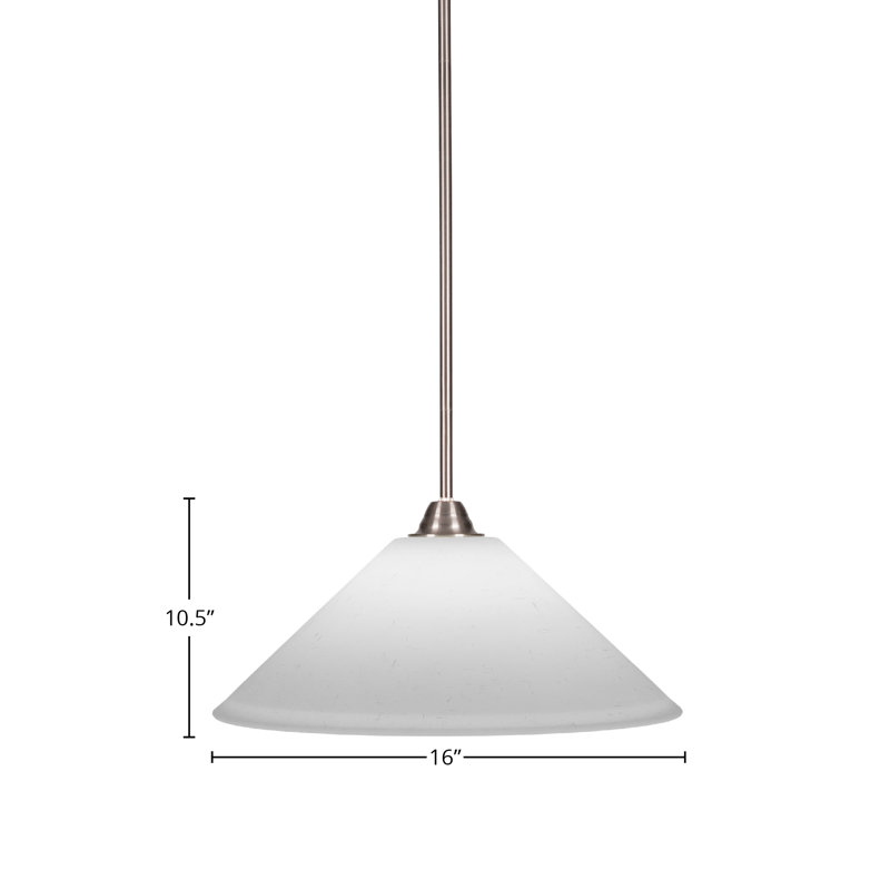Luminaire suspendu en verre Ayrshire Paramount, Gelé, H 58,5 po x l 16 po x P 16 po, Nickel brossé