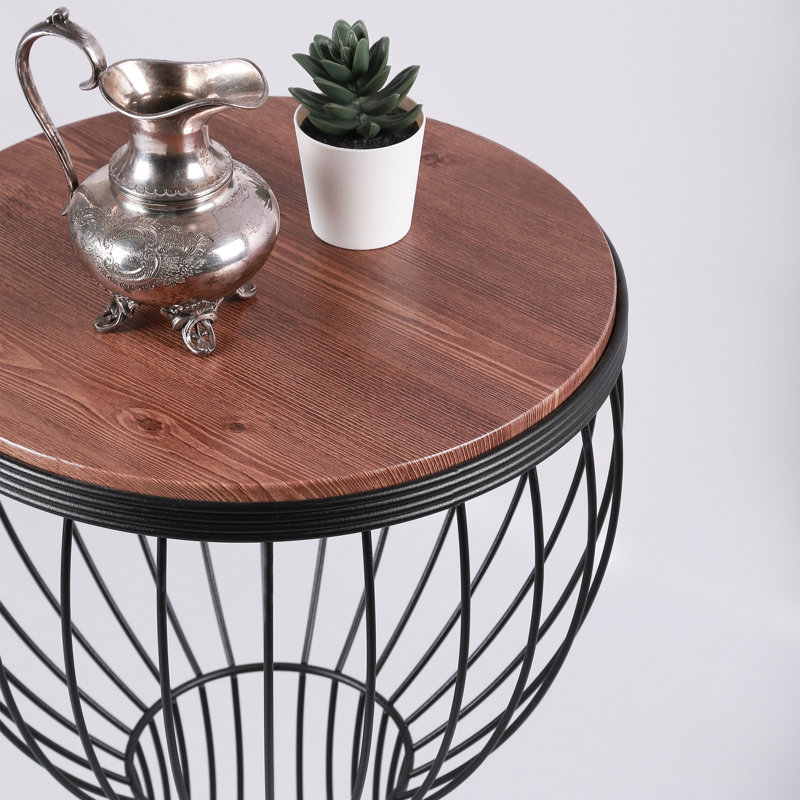 Table de bout à piédestal en bois massif Arrian