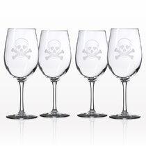 Dancing Skeletons 21 oz. Stemless Wine Glasses (Set of 4) 
