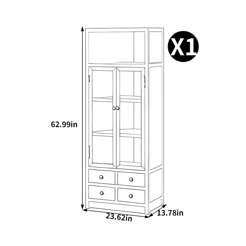 Krahmer, (4 Shelves) 62.99"H x 23.62"W x 13.78"D
