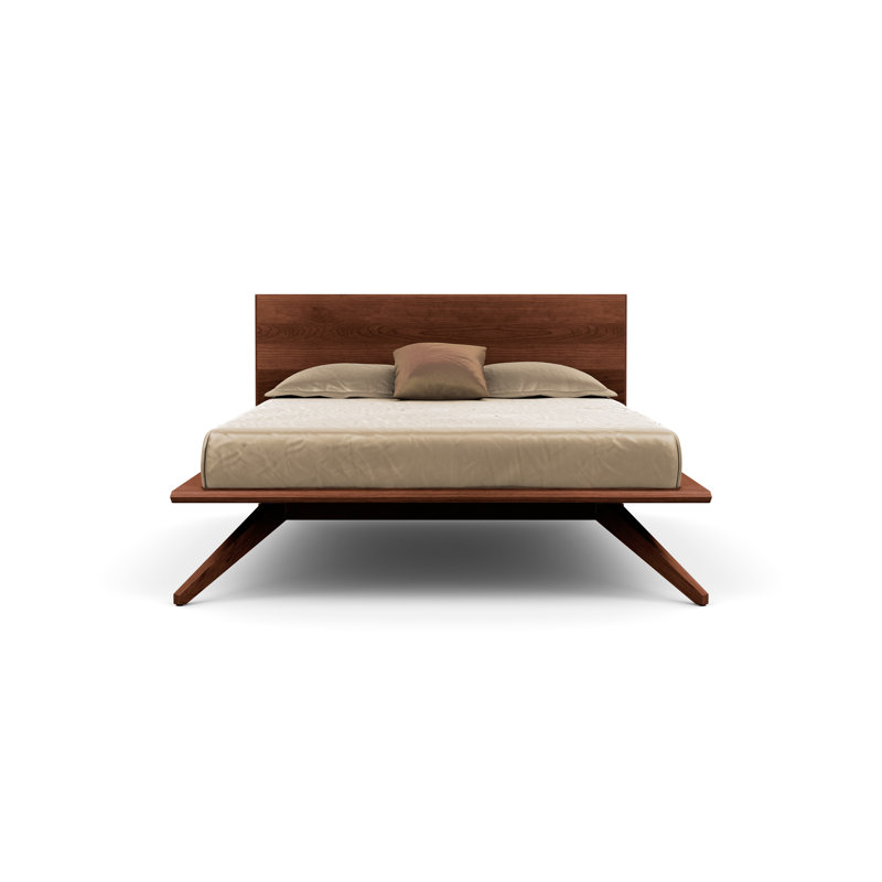 Astrid Solid Wood Platform Bed, King, Cognac Cherry, Conventional