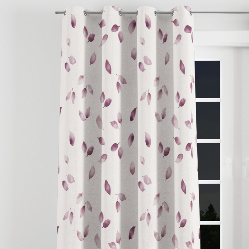 Country Farmhouse Room Darkening Curtains - Floral Azeema Grommet Curtain - 1 Panel, 52" W x 63" L, Silver Grommets