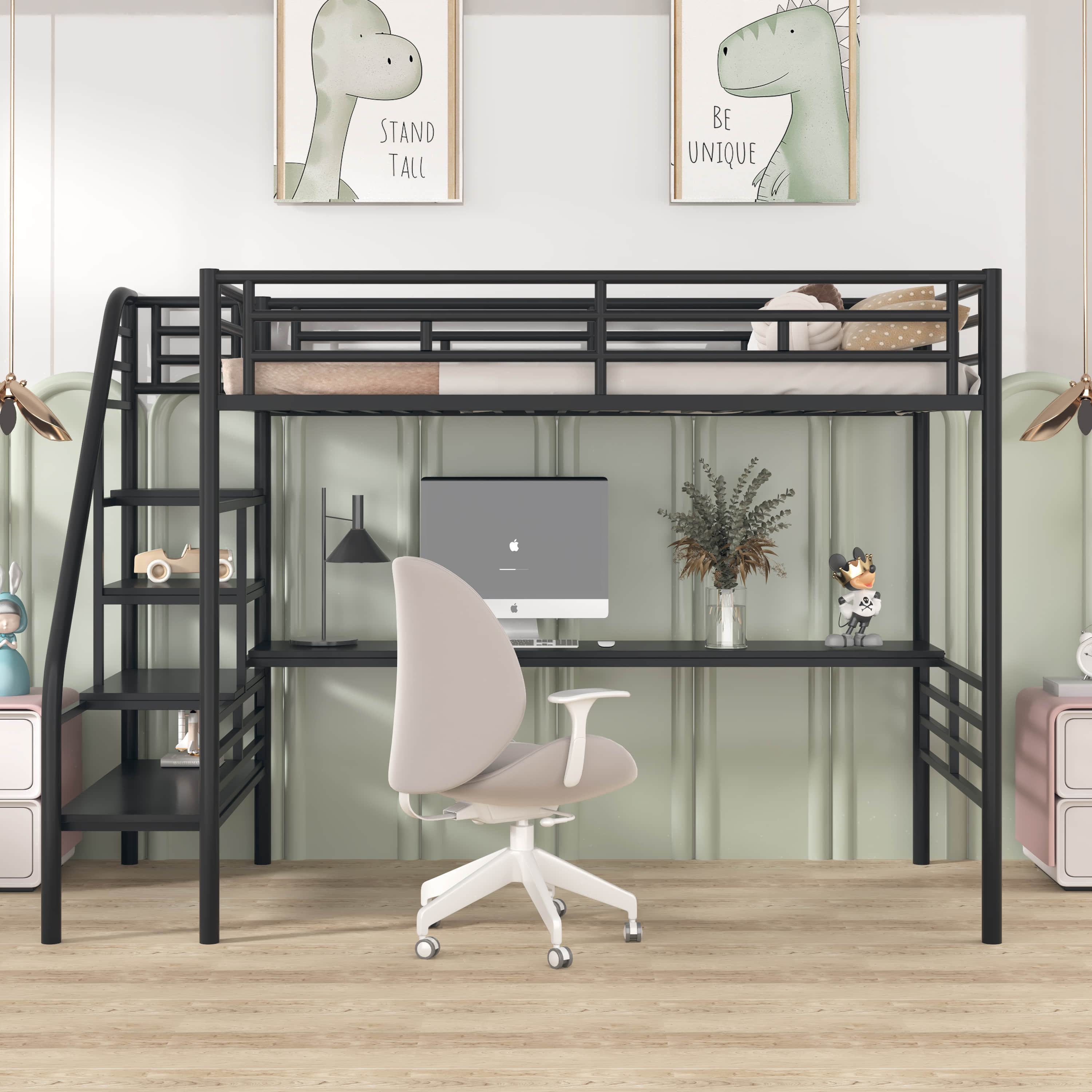 Isabelle & Max™ Bachand Twin Steel Loft Bed by Isabelle and Max | Wayfair