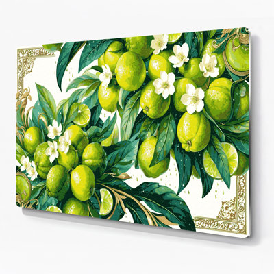 Fruit Lime Persian Green Metal Wall Art
