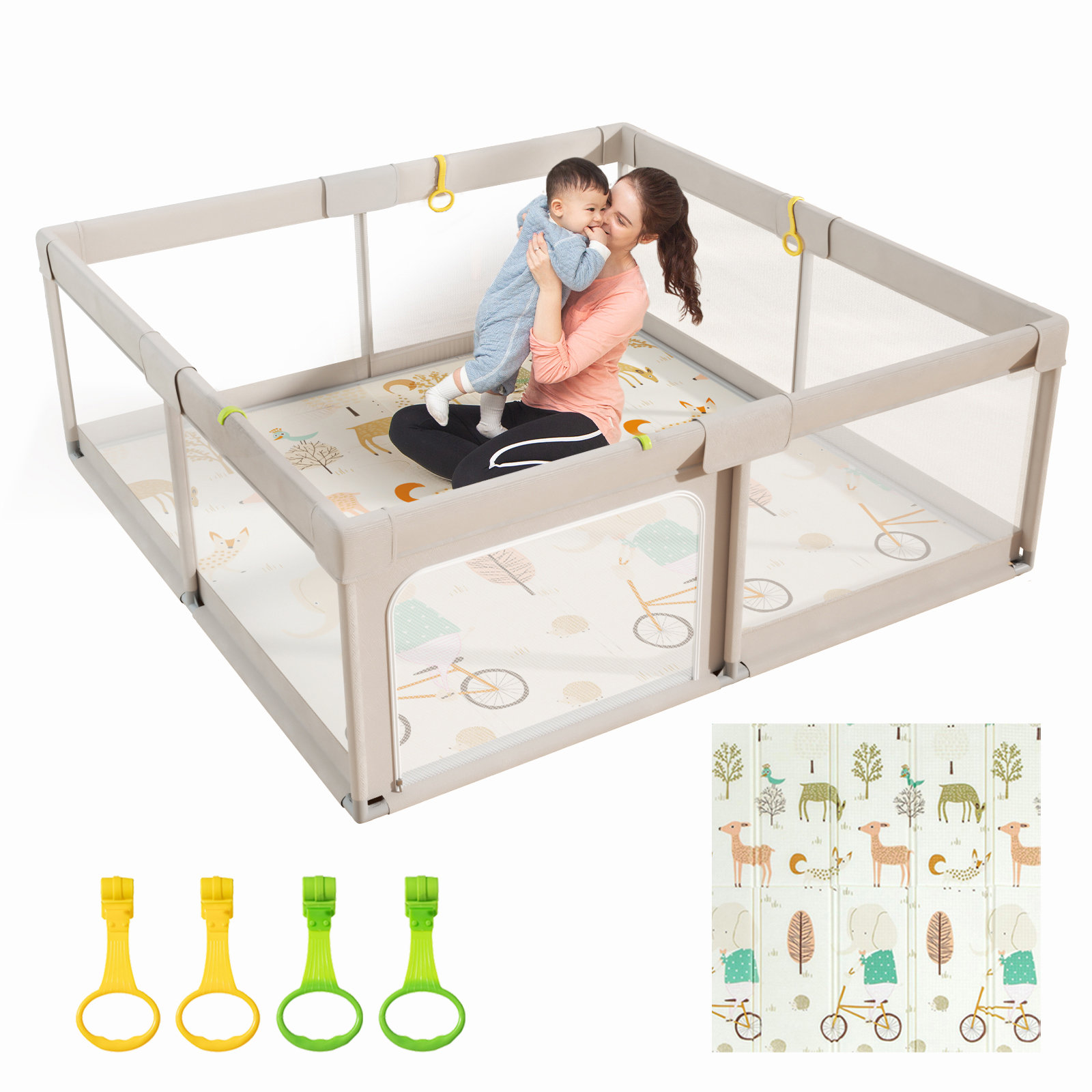 Parc Pour Bébé Baby Playpen Foldable Fodoss Baby Playpen, 47x47