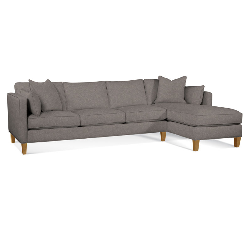 Lenox Chaise Sectional, Brown Geometric, 0456-33, Right Hand Facing, Honey