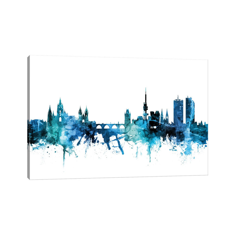 Prague (Praha), Czech Republic Skyline by Michael Tompsett - Wrapped Canvas Gallery-Wrapped Canvas Giclée