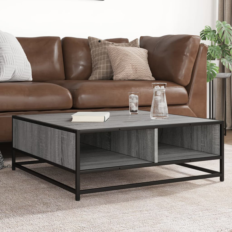Coffee Table with Storage, 30" H x 80" L x 80" W, Grey 