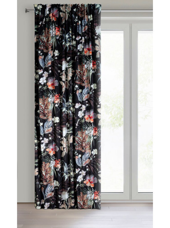 Alani Blackout Curtain Single Panel, Pink and black