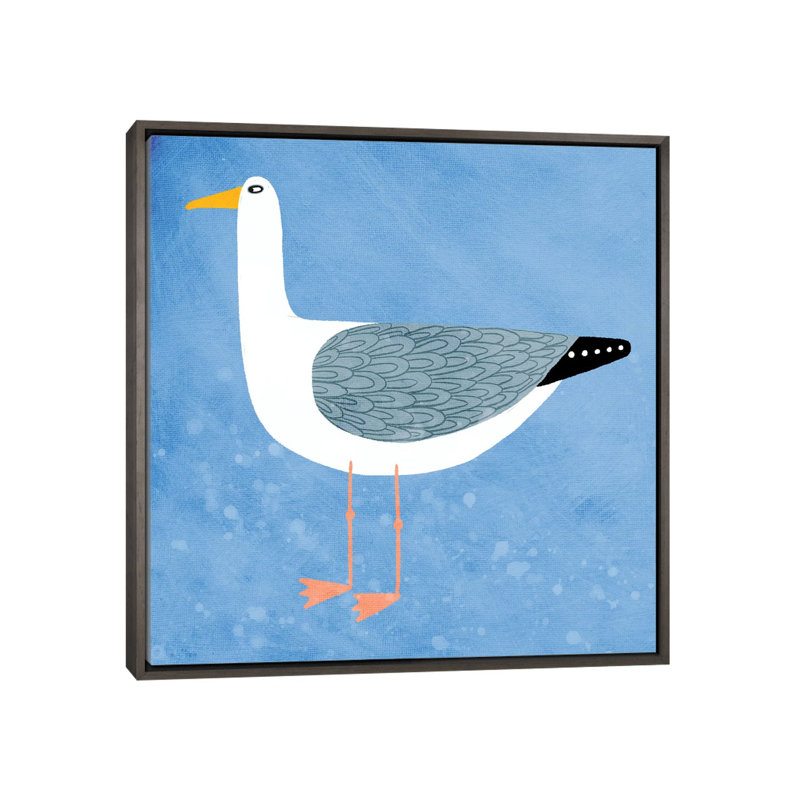 « Seagull » par Nic squirrell-impression, Toile avec cadre gris, H 26 po x l 26 po x P 1,5 po, Pas de tapis
