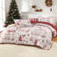 Ensemble de courtepointe de Noël avec imprimé festif, ensemble de literie en microfibre douce avec rembourrage en polyester, literie de Noël confortable-135783708