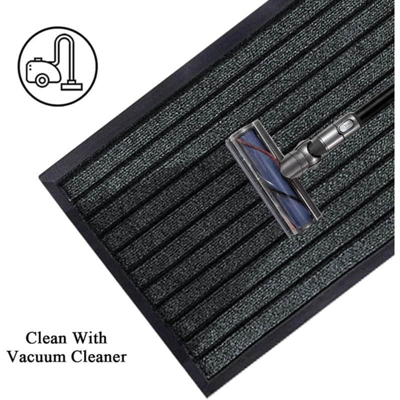 Hullfish Non-Slip Indoor Outdoor Door Mat, Runner 80cm W x 300cm L, Grey