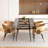 94.4 Inch Extendable Glass Dining Table Modern Rectangular Kitchen Furniture with Black Metal Legs for 8 People Black
