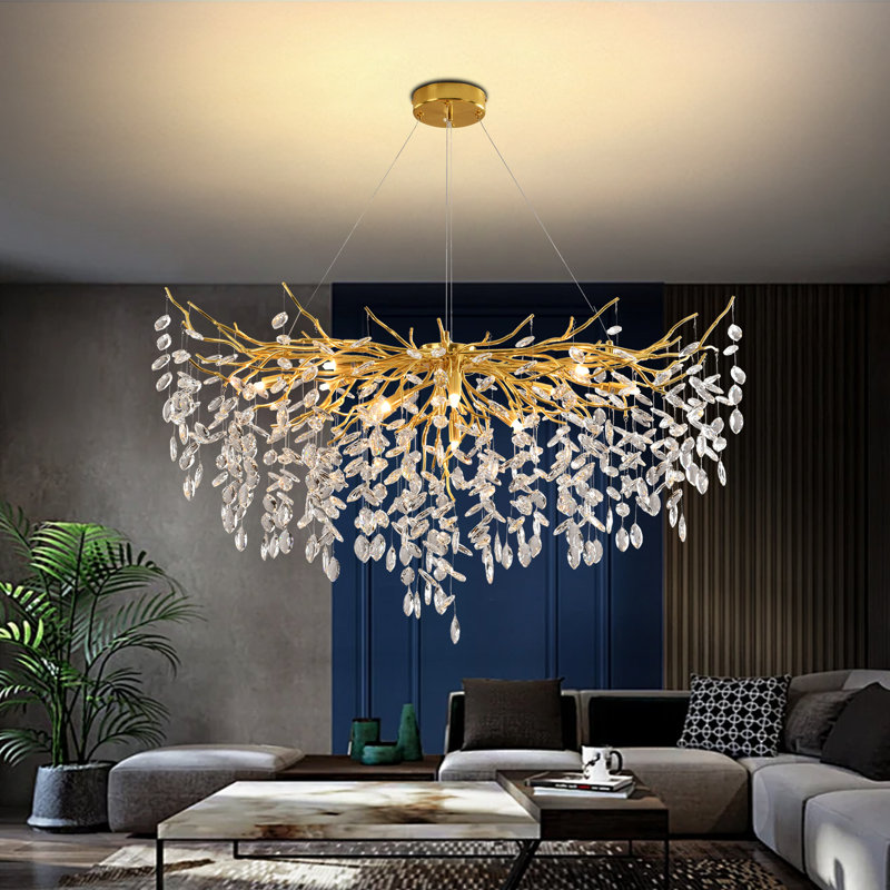 Luxury Tree Branch Chandelier,Modern chandelier crystal light,LargeRaindrop pendant light(gold), 20" H x 47" W x 20" D