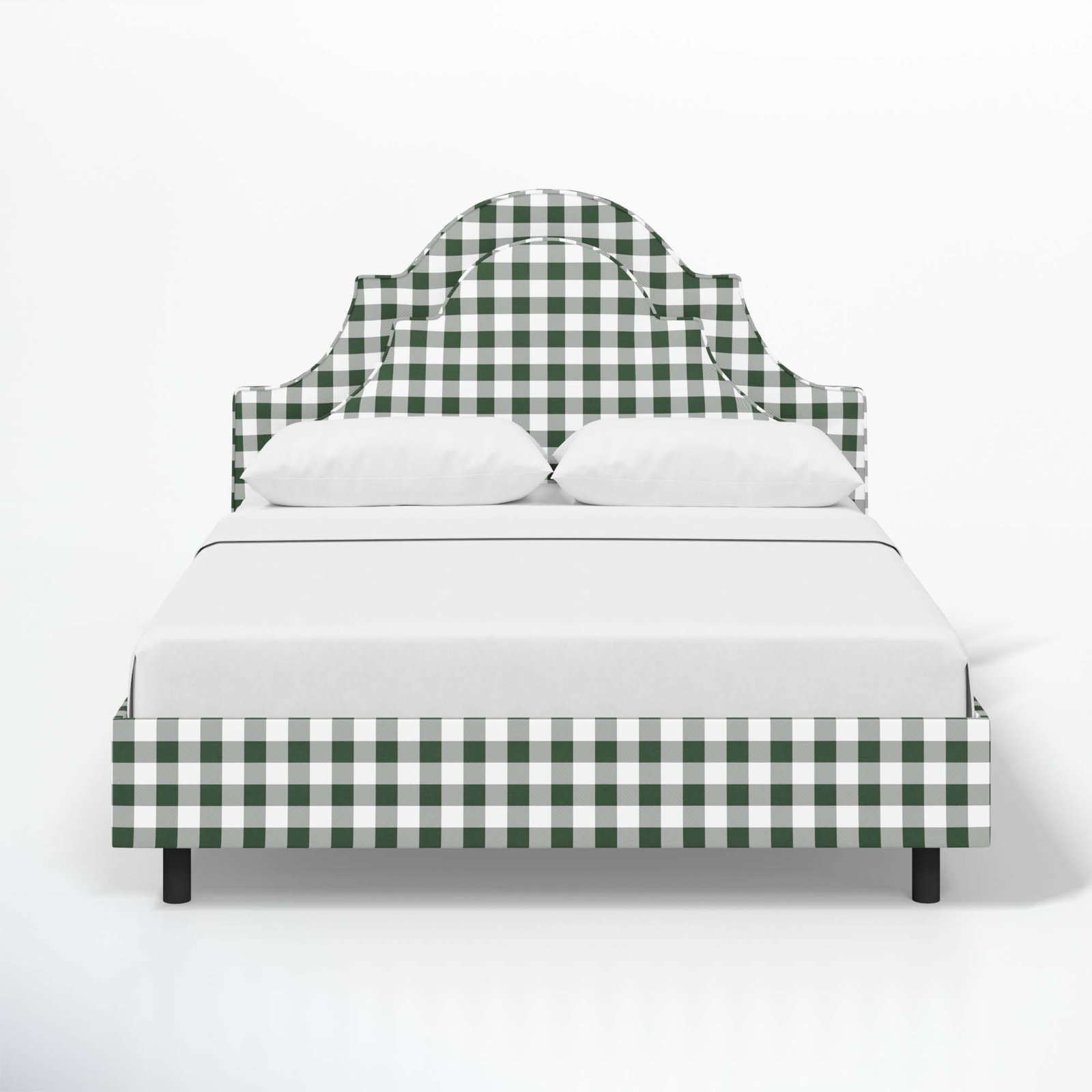 Knipe Upholstered Bed, Queen, Classic Gingham Evergreen