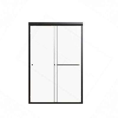 44"-48"W*72" H Semi-Frameless Double Sliding Shower Door, Shower Door, 1/4" (6Mm) Thick SGCC Tempered Glass Door