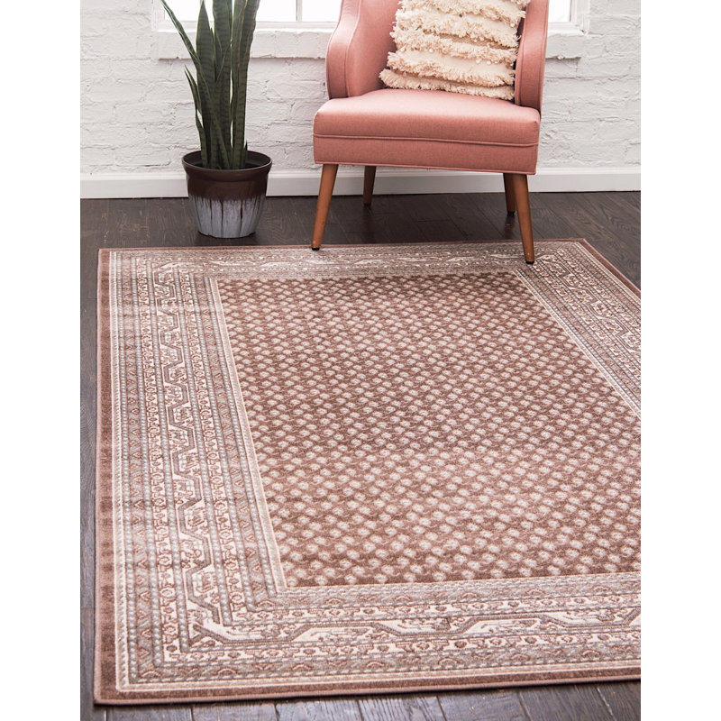 Tapis brun à motif oriental Wingate, Rectangle 6 pi x 9 pi