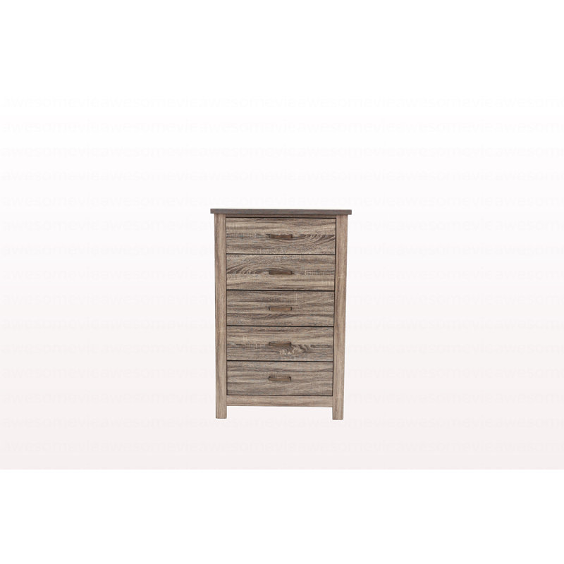 Finition naturelle en bois frappant de la commode 1 pièce avec tiroirs en chêne gris rustique / finition brune