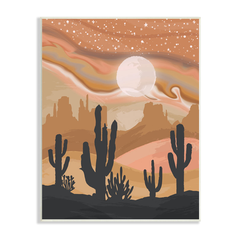 Paysage de tempête de sable Cactus Canyon, H 10 po x l 10 po x P 0,5 po, Plaque murale