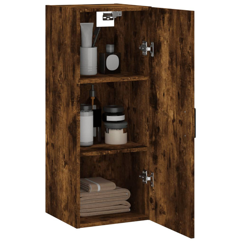Mayowa Wall Mounted Cabinet 34,5x34x90 cm, Smoked Oak