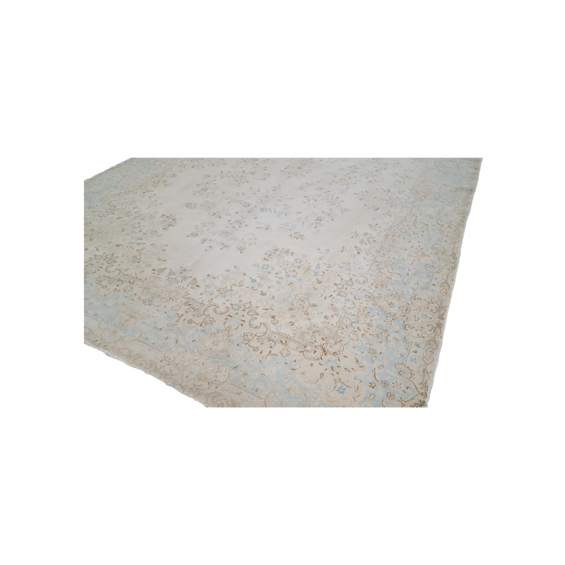 Kerman Hand Knotted Beige /Beige 10x19 Oversize Rug