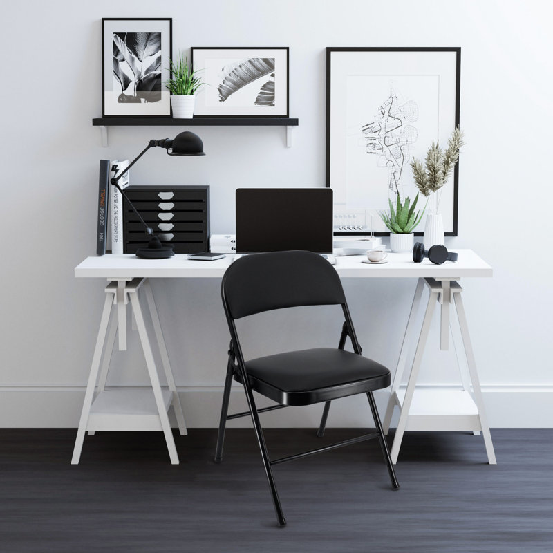 Ensemble de chaises pliantes rembourrées Lenola, Noir