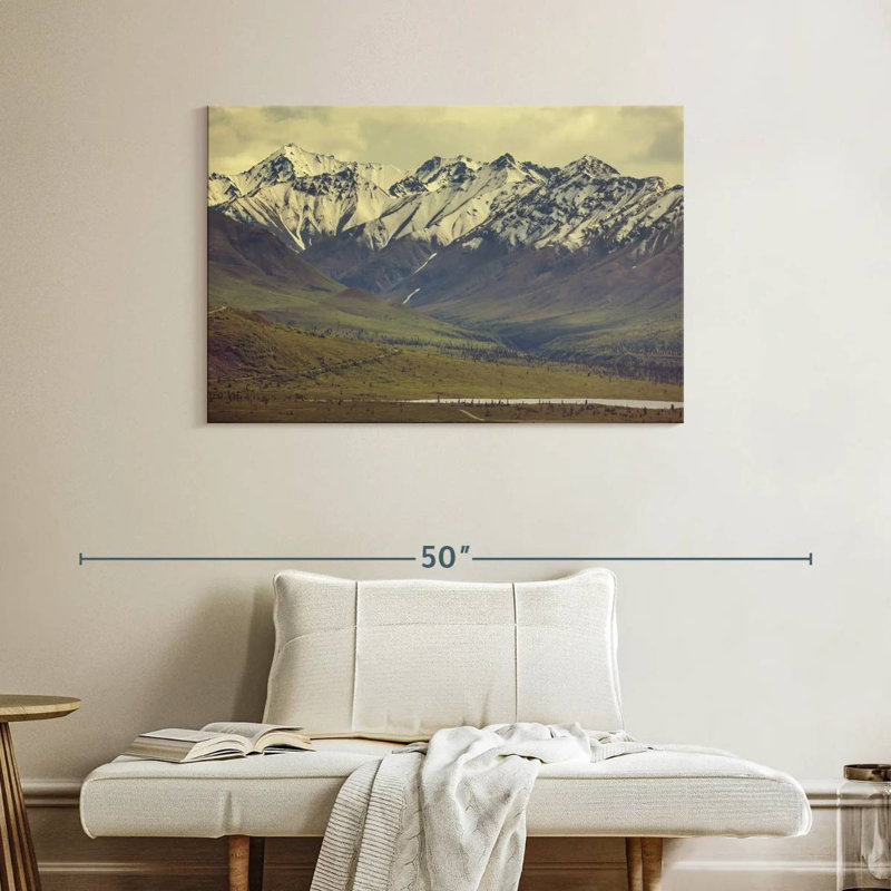 Montagnes enneigées d'Alvord, Alaska, H 26 po x l 39 po